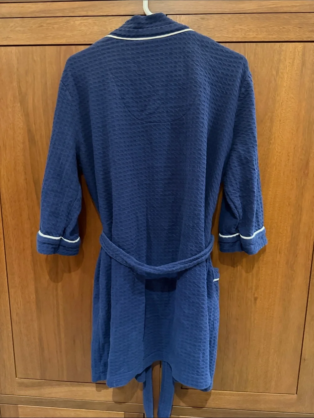 Liz Claiborne Light Navy Blue Waffle Knit Robe with pockets women’s size M